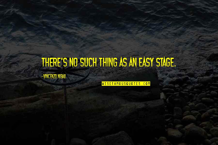 Late Replying Quotes By Vincenzo Nibali: There's no such thing as an easy stage.