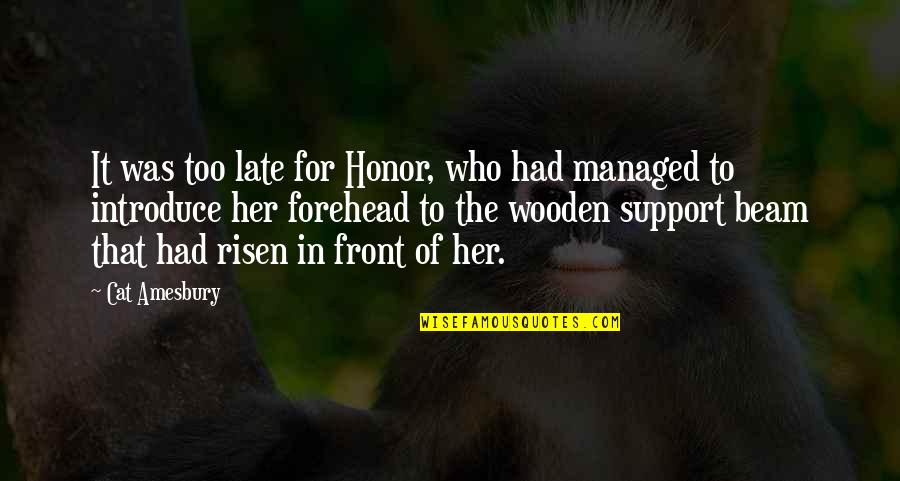 Late Too Late Quotes By Cat Amesbury: It was too late for Honor, who had