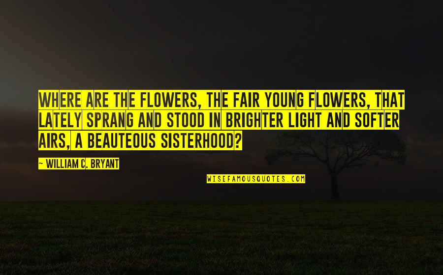 Lately Quotes By William C. Bryant: Where are the flowers, the fair young flowers,