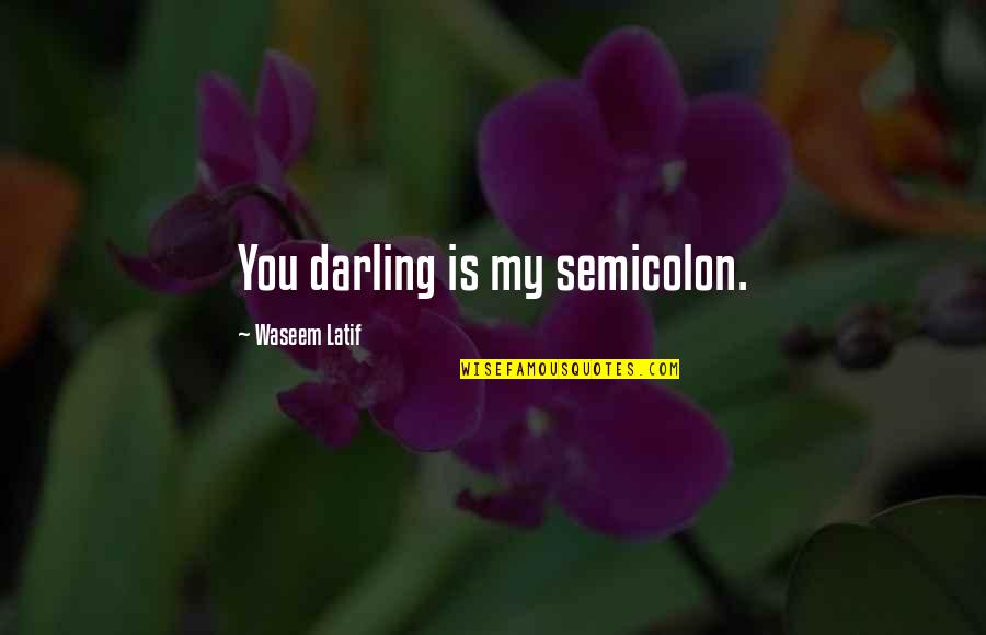 Latif Quotes By Waseem Latif: You darling is my semicolon.