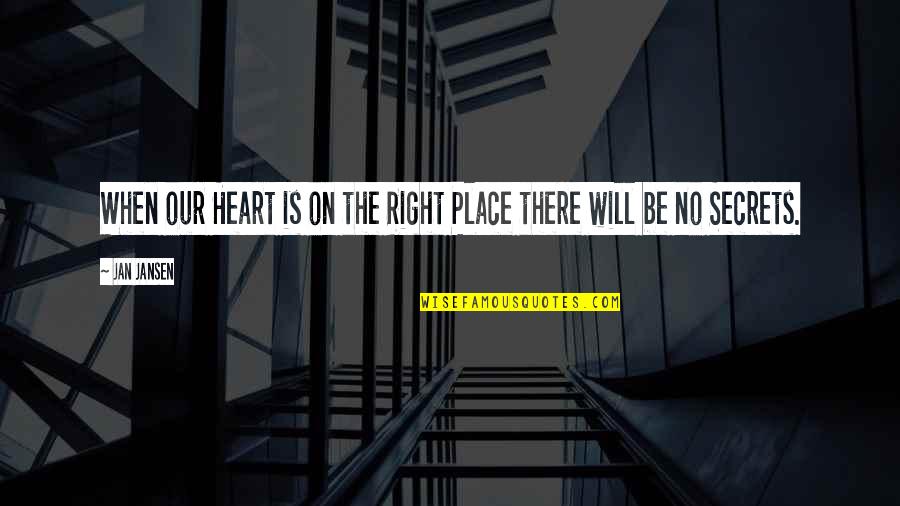 Latin Military Quotes By Jan Jansen: When our Heart is on the Right Place