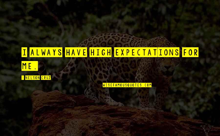 Latin Wise Quotes By Nelson Cruz: I always have high expectations for me.