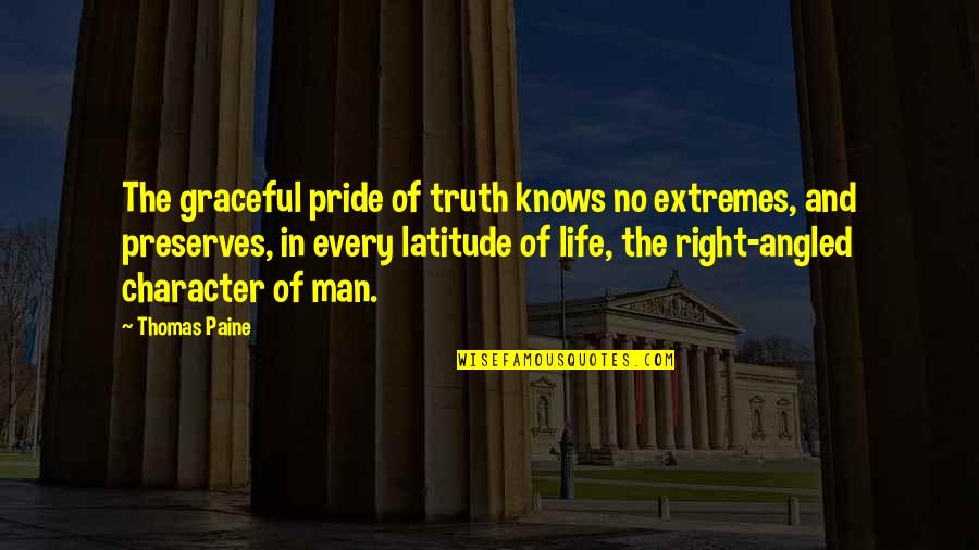 Latitude Quotes By Thomas Paine: The graceful pride of truth knows no extremes,