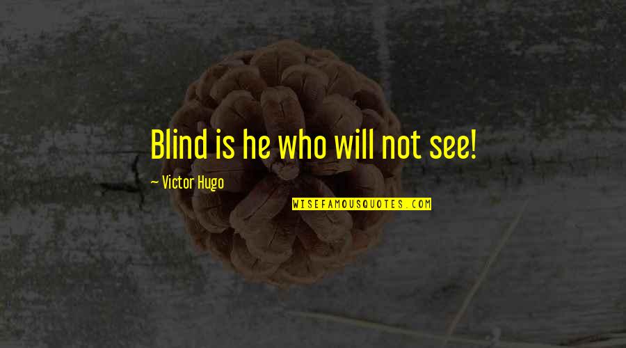 Lauding Quotes By Victor Hugo: Blind is he who will not see! Lauding Quotes By Victor Hugo: Blind is he who will not see!