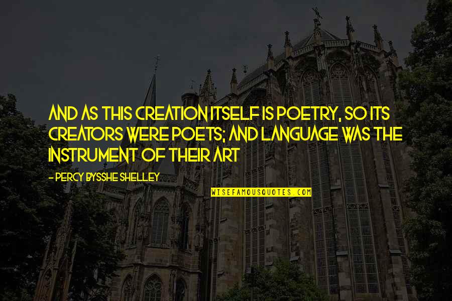 Laudon Management Quotes By Percy Bysshe Shelley: And as this creation itself is poetry, so