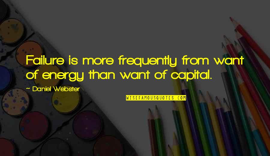 Lauenstein Quotes By Daniel Webster: Failure is more frequently from want of energy