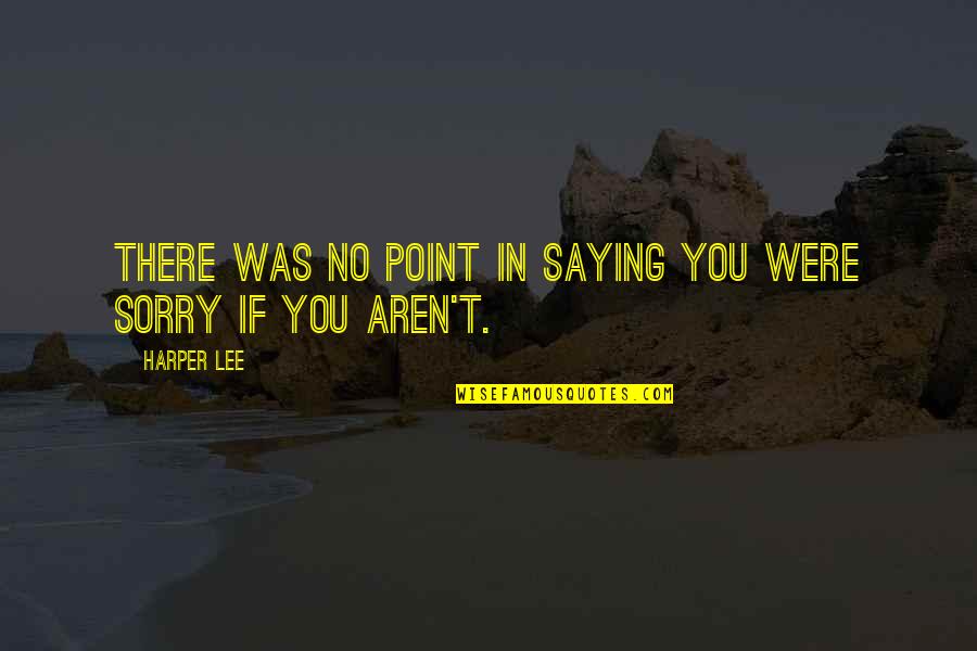 Lauenstein Quotes By Harper Lee: There was no point in saying you were