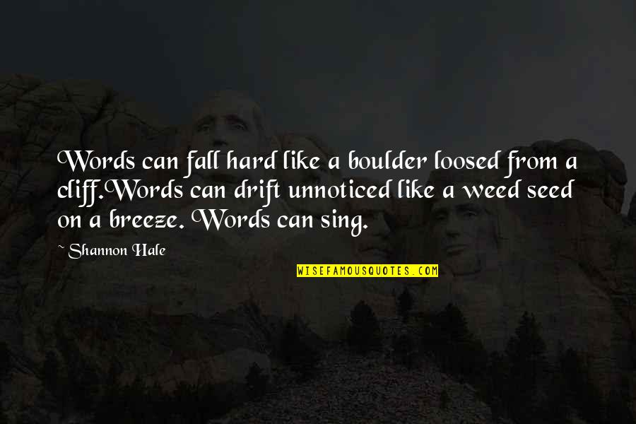 Laufenberg Wright Quotes By Shannon Hale: Words can fall hard like a boulder loosed