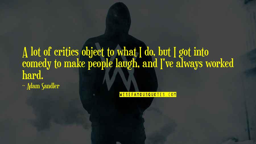 Laugh So Hard Quotes By Adam Sandler: A lot of critics object to what I