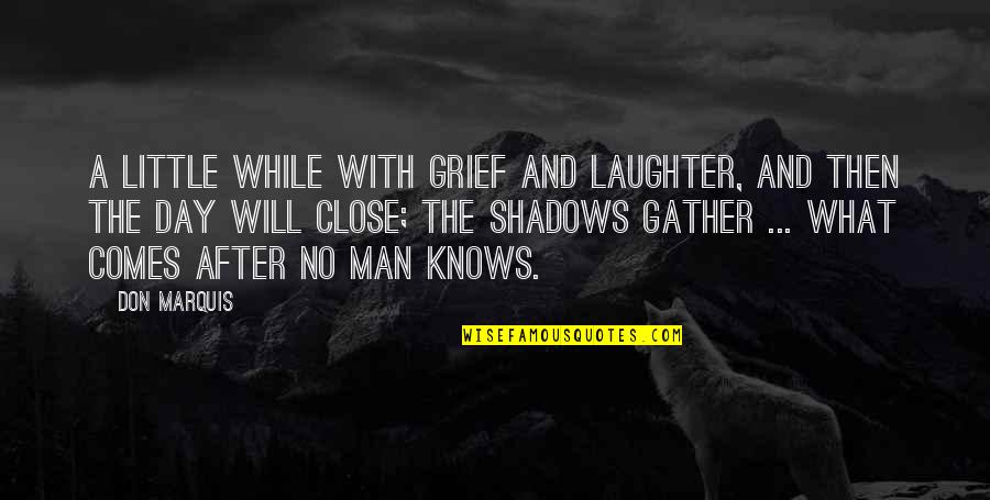 Laughter And Death Quotes By Don Marquis: A little while with grief and laughter, And