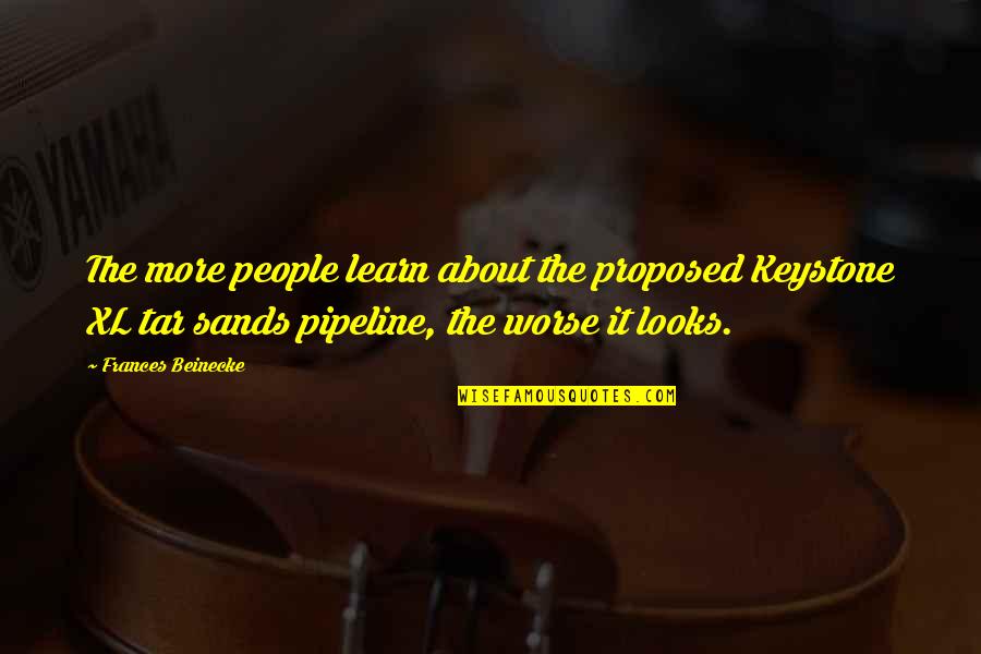 Laughter Hides The Pain Quotes By Frances Beinecke: The more people learn about the proposed Keystone