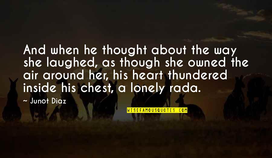 Laughter Thought Quotes By Junot Diaz: And when he thought about the way she