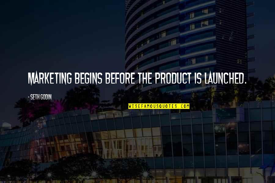 Launched Quotes By Seth Godin: Marketing begins before the product is launched.