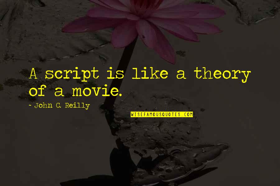 Launchin Quotes By John C. Reilly: A script is like a theory of a Launchin Quotes By John C. Reilly: A script is like a theory of a