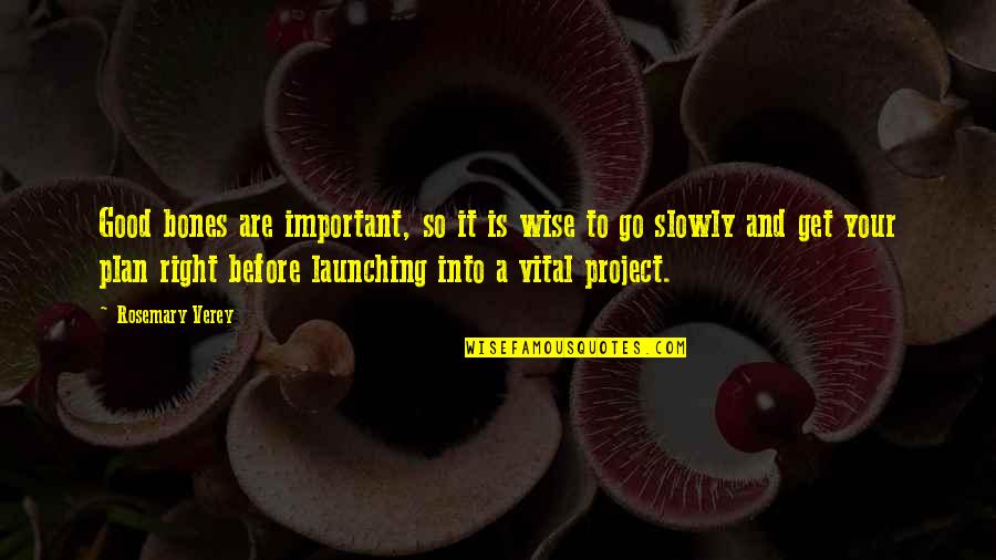 Launching Quotes By Rosemary Verey: Good bones are important, so it is wise Launching Quotes By Rosemary Verey: Good bones are important, so it is wise