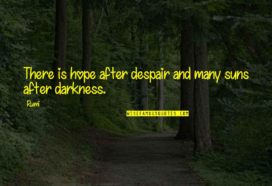 Laundries Quotes By Rumi: There is hope after despair and many suns
