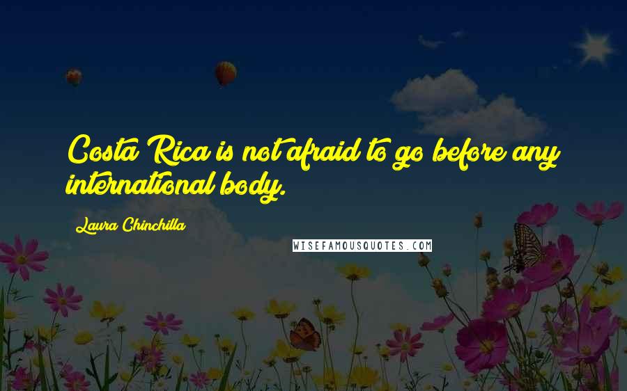 Laura Chinchilla quotes: Costa Rica is not afraid to go before any international body.