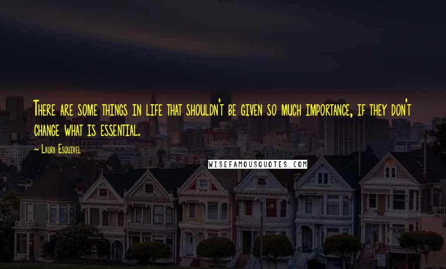 Laura Esquivel quotes: There are some things in life that shouldn't be given so much importance, if they don't change what is essential.