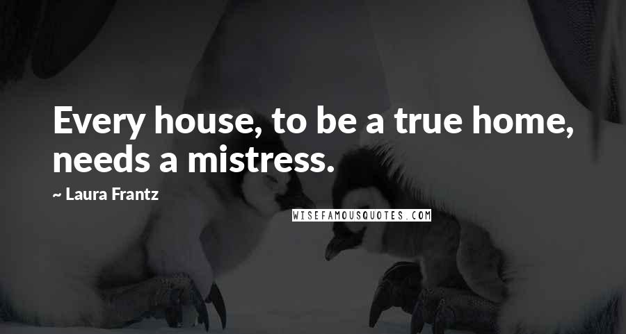 Laura Frantz quotes: Every house, to be a true home, needs a mistress.
