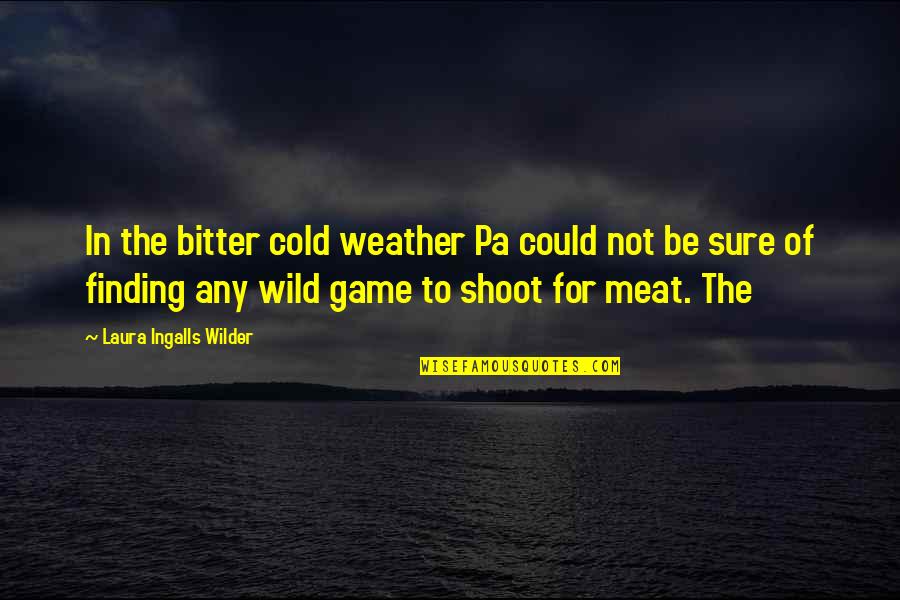Laura Ingalls Wilder Quotes By Laura Ingalls Wilder: In the bitter cold weather Pa could not