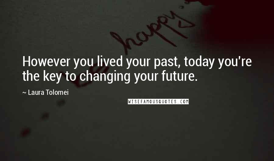 Laura Tolomei quotes: However you lived your past, today you're the key to changing your future.