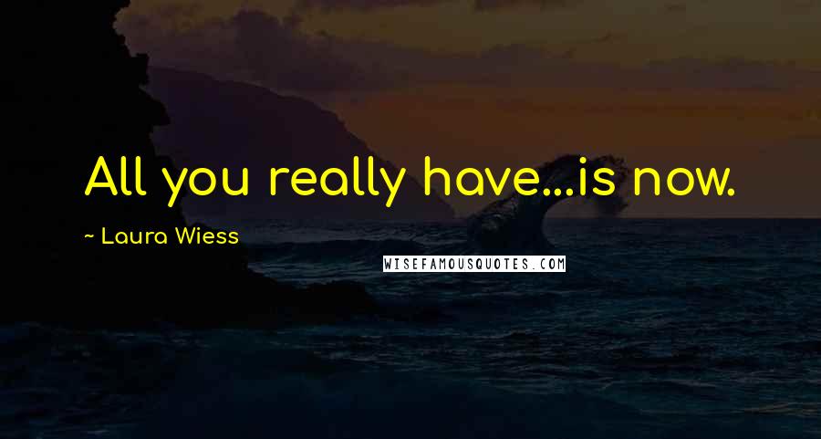 Laura Wiess quotes: All you really have...is now.