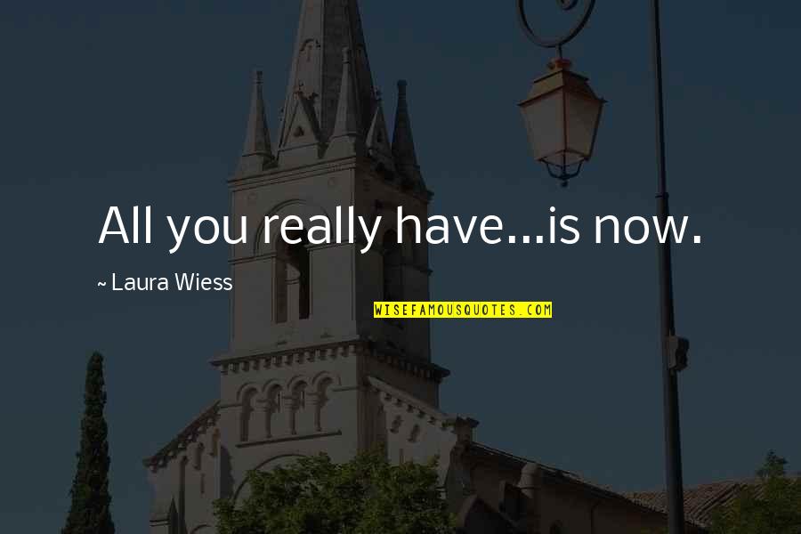 Laura Wiess Quotes By Laura Wiess: All you really have...is now.
