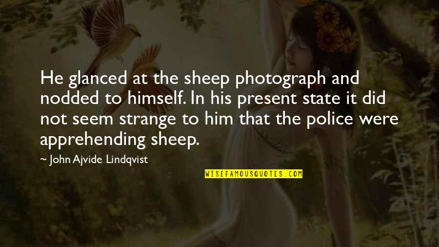 Laurah Graham Quotes By John Ajvide Lindqvist: He glanced at the sheep photograph and nodded Laurah Graham Quotes By John Ajvide Lindqvist: He glanced at the sheep photograph and nodded