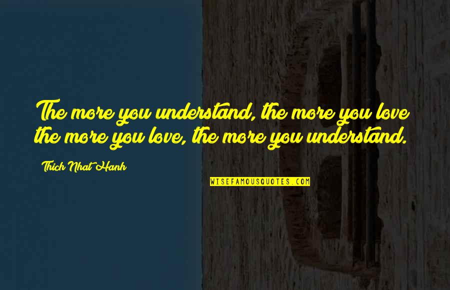 Laureano Suspension Quotes By Thich Nhat Hanh: The more you understand, the more you love;