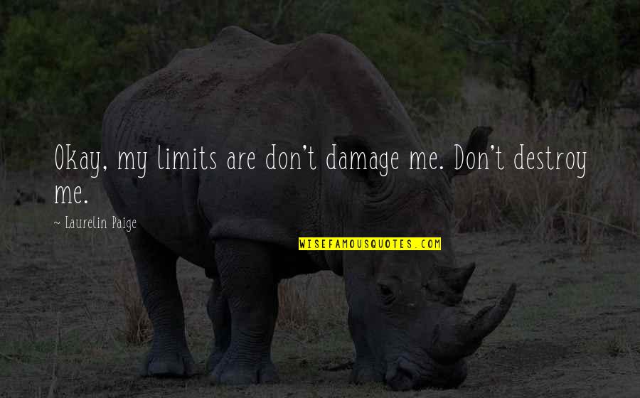 Laurelin Paige Quotes By Laurelin Paige: Okay, my limits are don't damage me. Don't