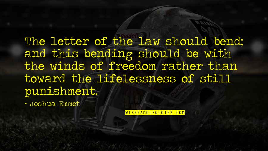 Laurence D. Fink Quotes By Joshua Emmet: The letter of the law should bend; and