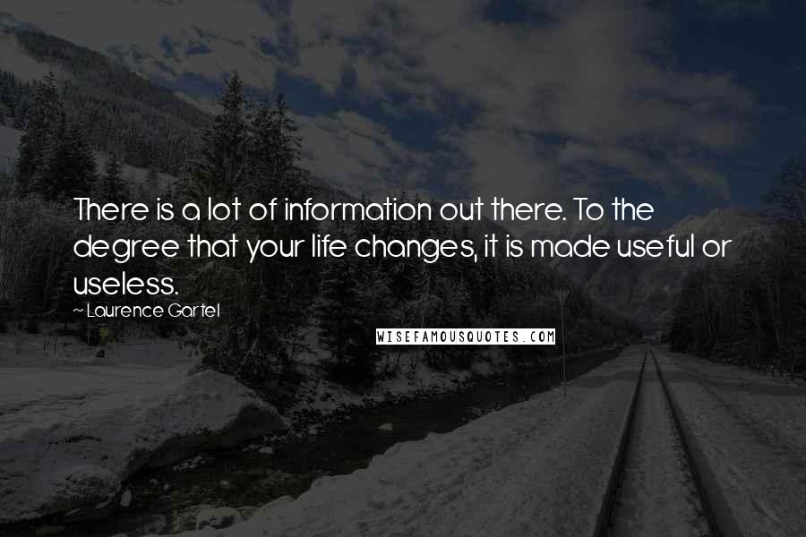 Laurence Gartel quotes: There is a lot of information out there. To the degree that your life changes, it is made useful or useless.