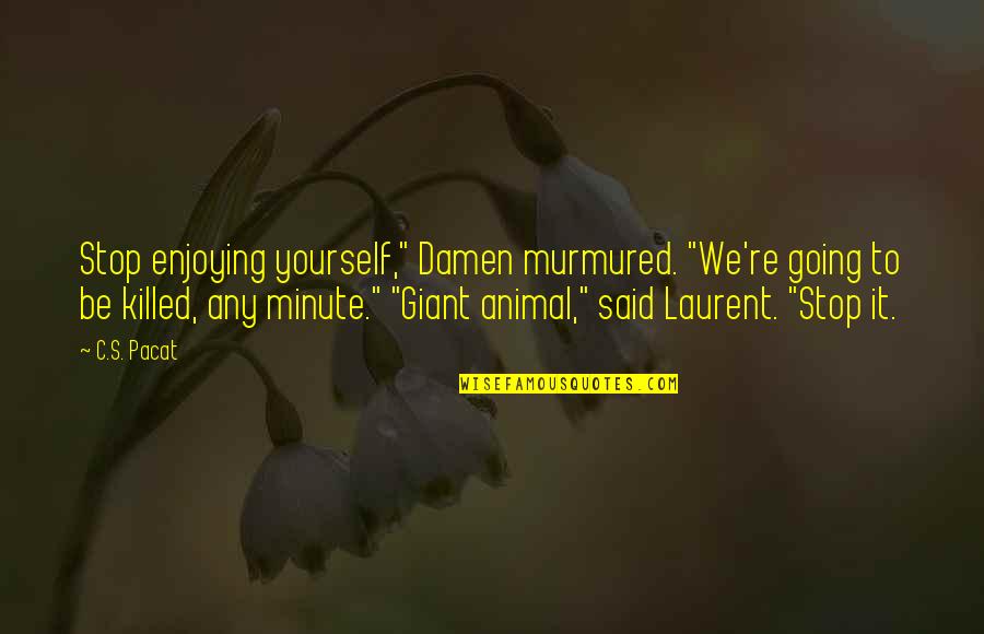 Laurent Quotes By C.S. Pacat: Stop enjoying yourself," Damen murmured. "We're going to