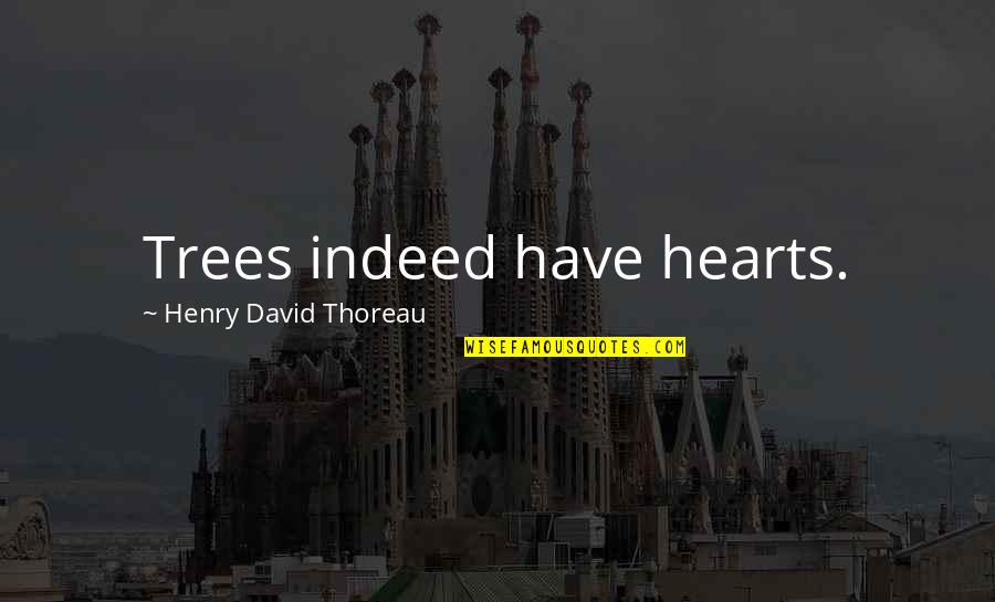 Laureston Quotes By Henry David Thoreau: Trees indeed have hearts.