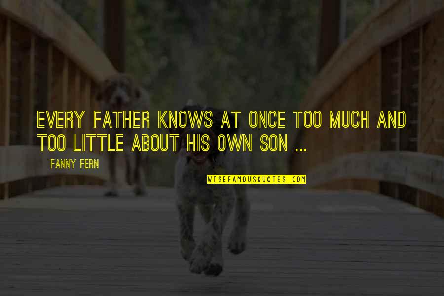 Laut Aao Quotes By Fanny Fern: Every father knows at once too much and