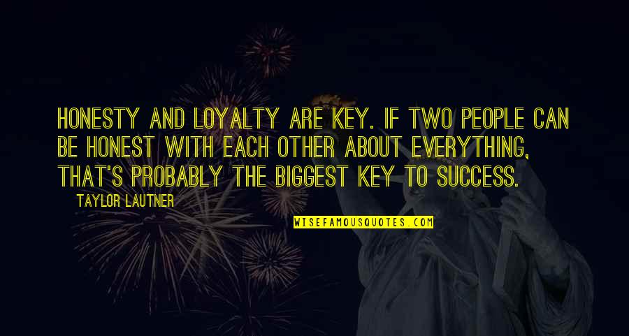 Lautner Quotes By Taylor Lautner: Honesty and loyalty are key. If two people
