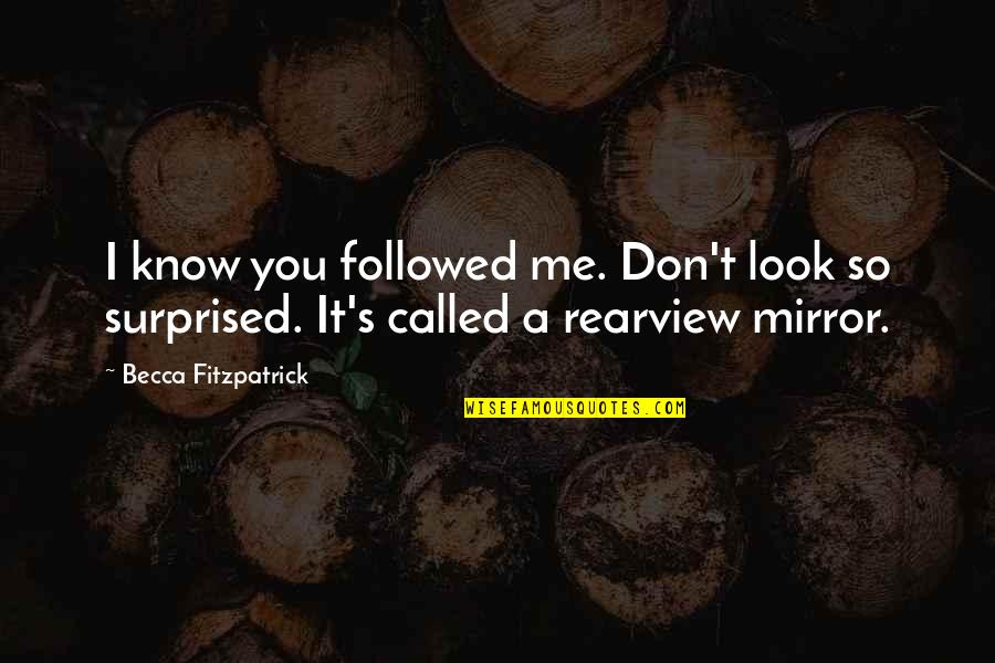 Lavadoras Quotes By Becca Fitzpatrick: I know you followed me. Don't look so