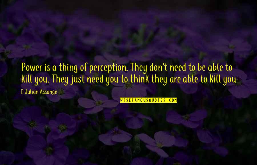 Lavajet Quotes By Julian Assange: Power is a thing of perception. They don't