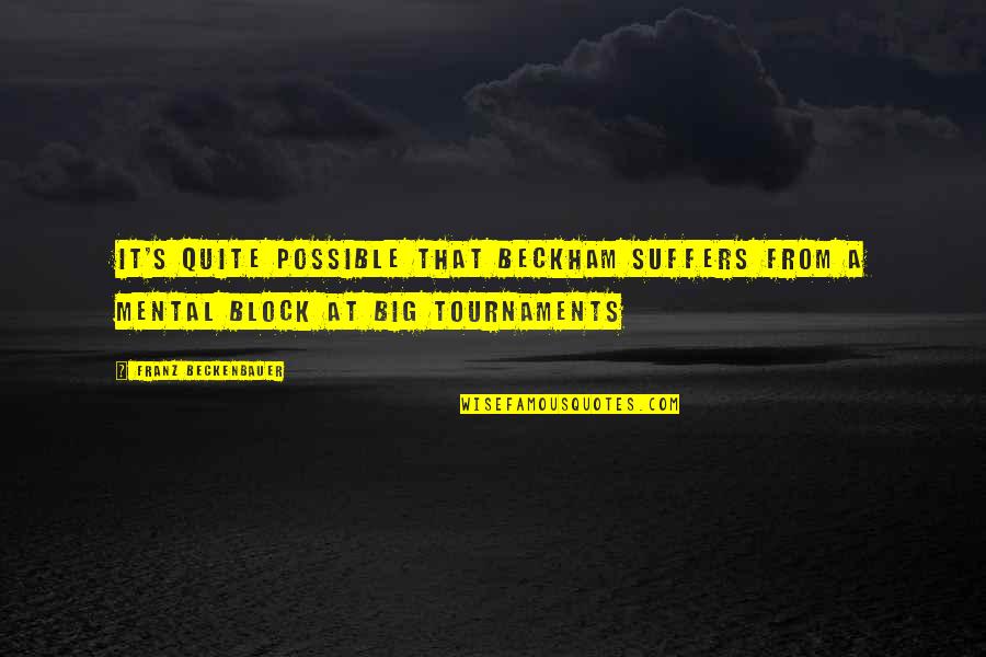 Lavey Insurance Quotes By Franz Beckenbauer: It's quite possible that Beckham suffers from a Lavey Insurance Quotes By Franz Beckenbauer: It's quite possible that Beckham suffers from a