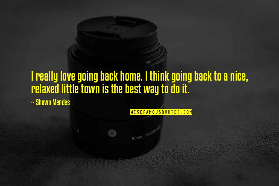Lavinsky Collins Quotes By Shawn Mendes: I really love going back home. I think Lavinsky Collins Quotes By Shawn Mendes: I really love going back home. I think