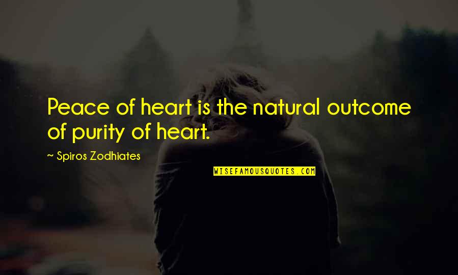 Lavvy Mod Quotes By Spiros Zodhiates: Peace of heart is the natural outcome of Lavvy Mod Quotes By Spiros Zodhiates: Peace of heart is the natural outcome of