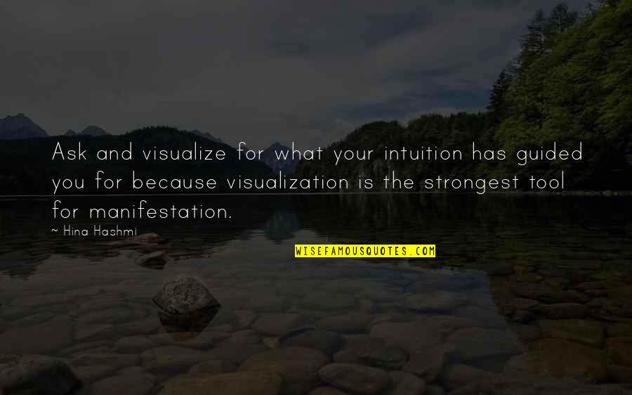 Law And Attraction Quotes By Hina Hashmi: Ask and visualize for what your intuition has
