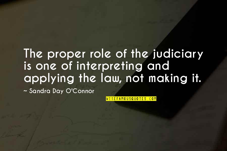 Law Day Quotes By Sandra Day O'Connor: The proper role of the judiciary is one