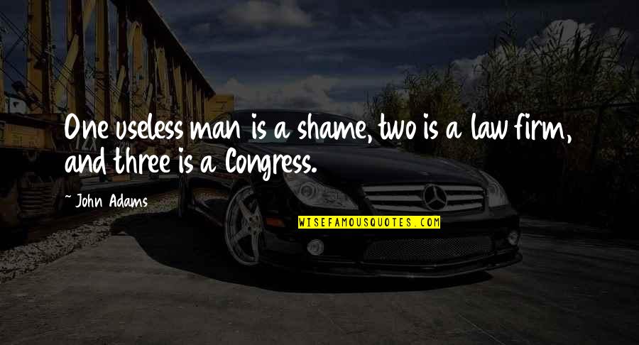 Law Firm Quotes By John Adams: One useless man is a shame, two is