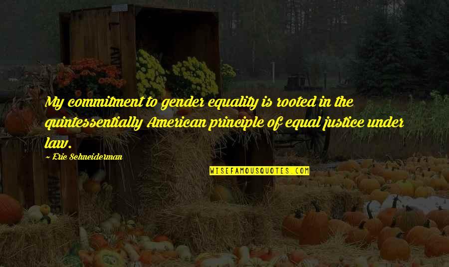 Law Is Not Justice Quotes By Eric Schneiderman: My commitment to gender equality is rooted in Law Is Not Justice Quotes By Eric Schneiderman: My commitment to gender equality is rooted in