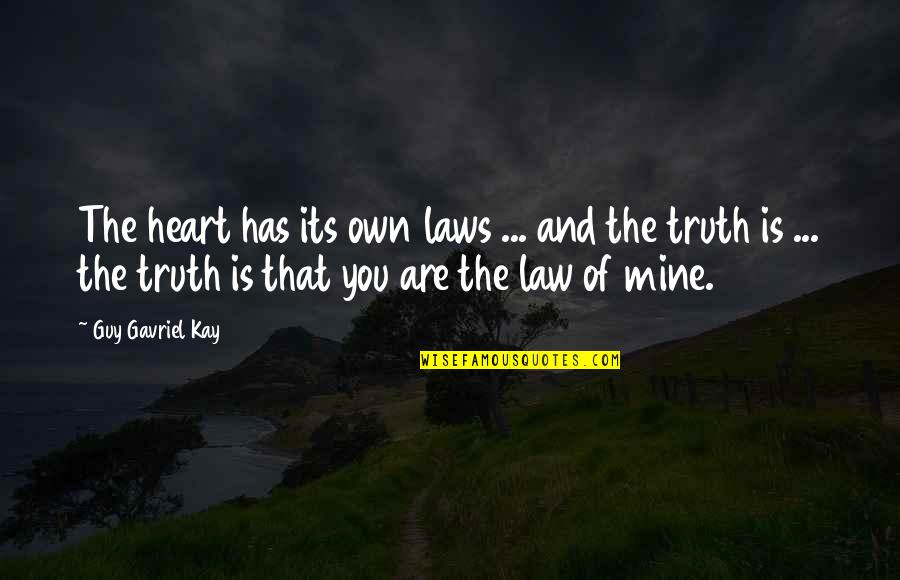 Law Love Quotes By Guy Gavriel Kay: The heart has its own laws ... and