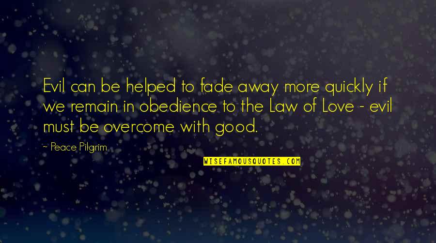 Law Love Quotes By Peace Pilgrim: Evil can be helped to fade away more