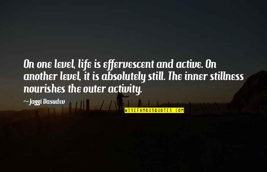 Law Of Acceleration Quotes By Jaggi Vasudev: On one level, life is effervescent and active.
