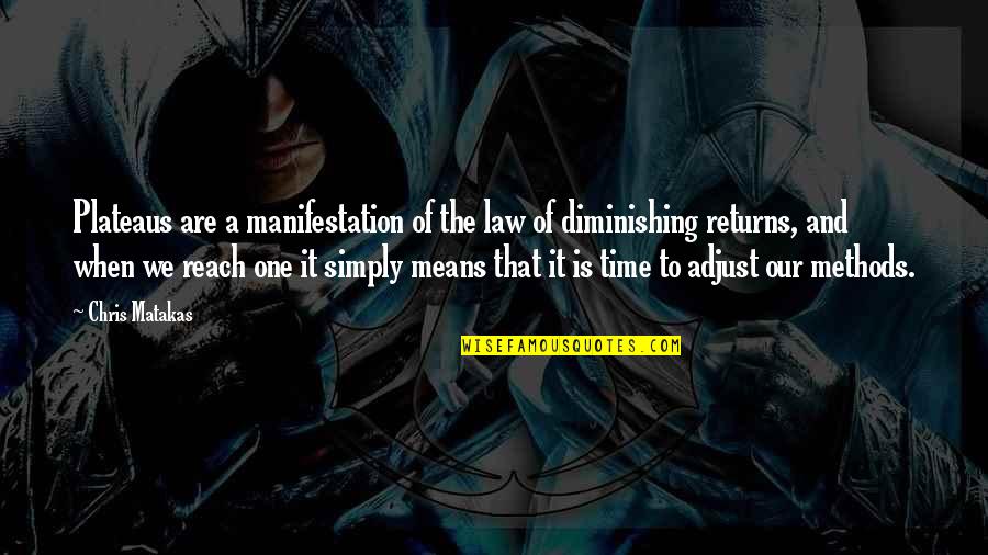 Law Of Manifestation Quotes By Chris Matakas: Plateaus are a manifestation of the law of
