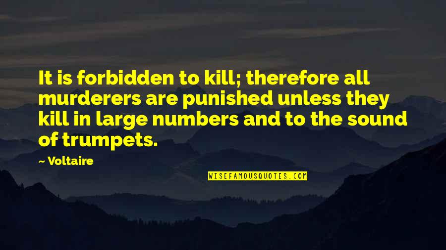 Law Of Numbers Quotes By Voltaire: It is forbidden to kill; therefore all murderers